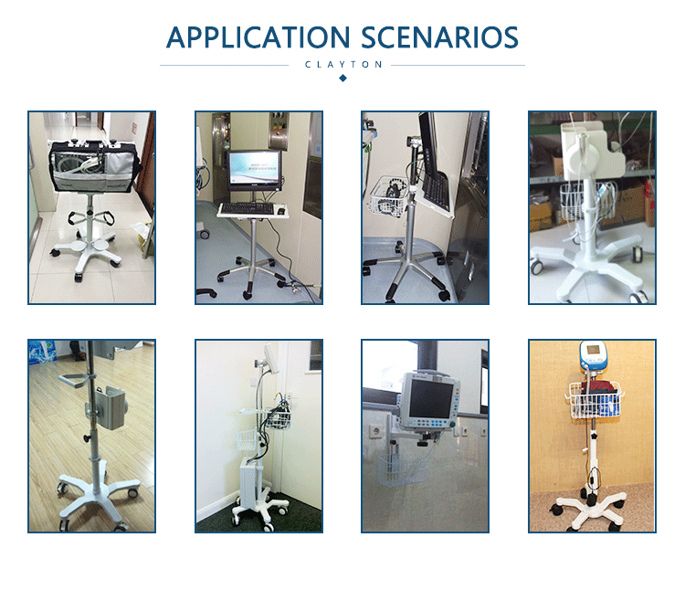 Height Adjustable Hospital Medical Equipment Patient Medical Monitor Stand