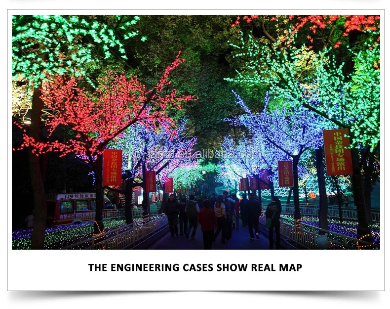 220v outdoor street garden artificial pink cherry blossom tree lights