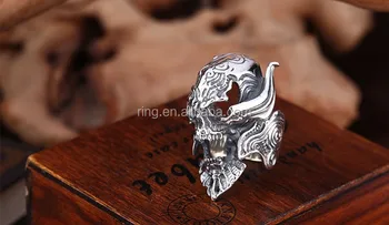 925 Sterling Sliver Uncomplete Garo Skull Rings Punk Rock Jewelry 925 Sterling Sliver Uncomplete Garo Skull Rings Punk Rock Jewelry For Men