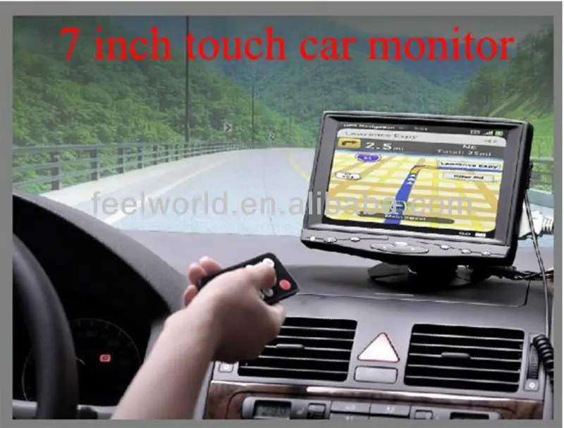7 Inches Tft Lcd Car Monitor With Hdmi Vga Av1 Av2 For Gps Navigation