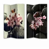 ZEN STYLE DECORATIVE 3 PANEL CANVAS & WOODEN SCREEN & ROOM DIVIDERS WITH SAKURA PRINT