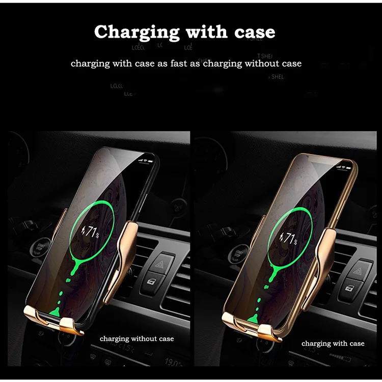 2019 Newest  Car Mount R1 s5 touch Smart Wireless Car Charger Mount Auto Clamping Car Charger Holder 10W Fast Charging