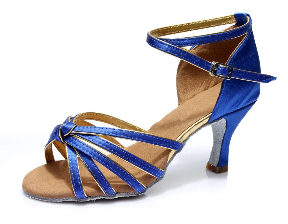 Blue Gold High Heel Adult Lady Latin Gautier Dance Shoes - Buy Latin ...