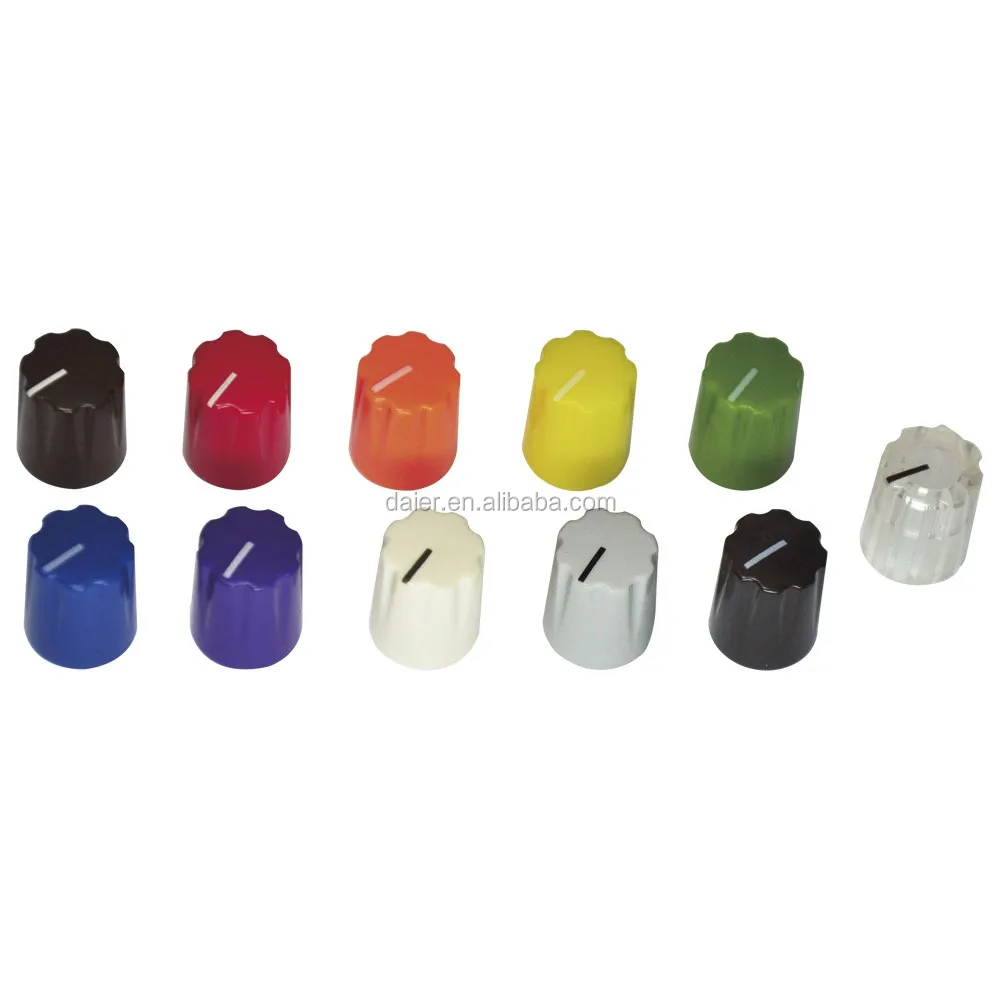 Guitar Amp Effect Pedal Knobs Set Screw 6.35mm Colored Clone Plastic