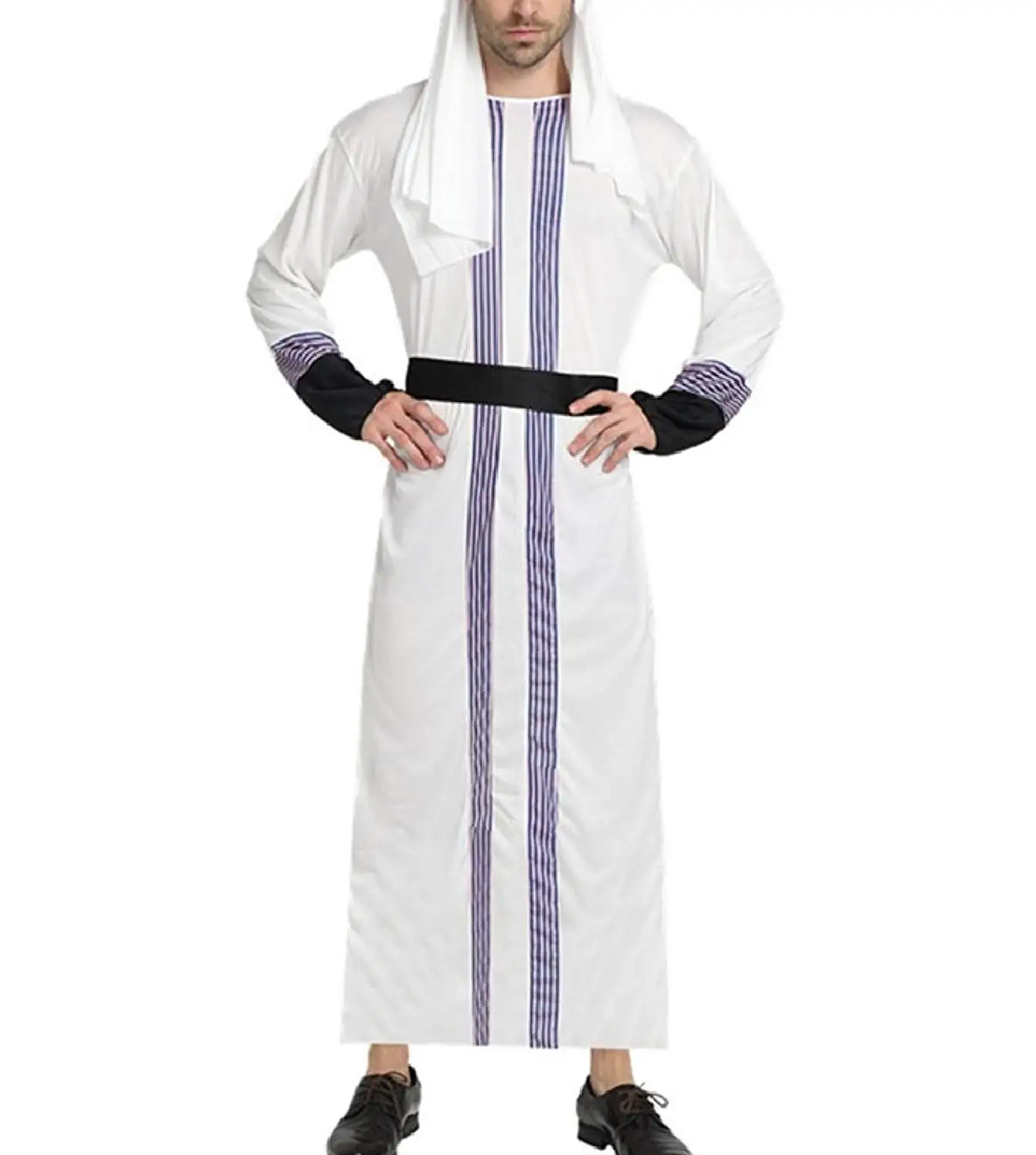 ONTBYB Mens Dubai/ Style Islamic Solid Color Two Piece Button Down Kaftans