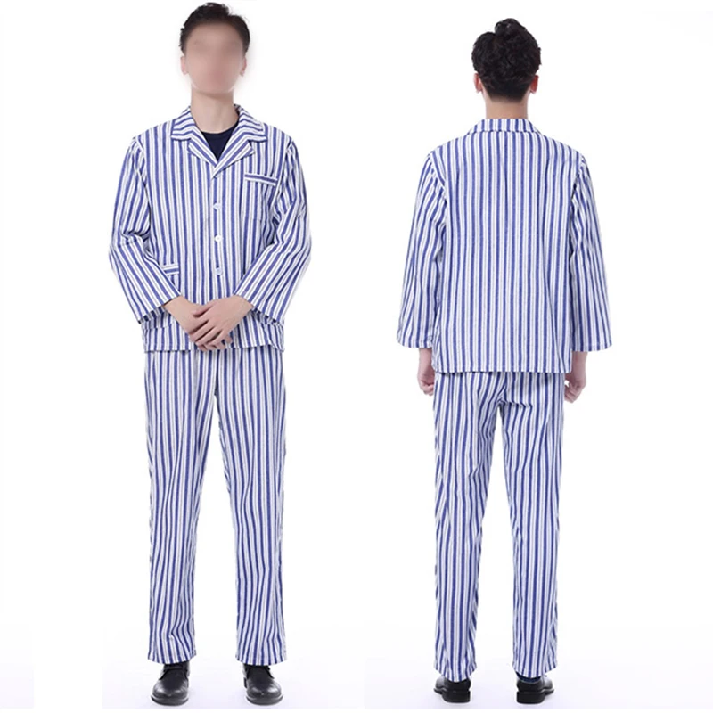 100% Cotton Stripe Antibacterial And Casual Patient Uniform - Buy ...