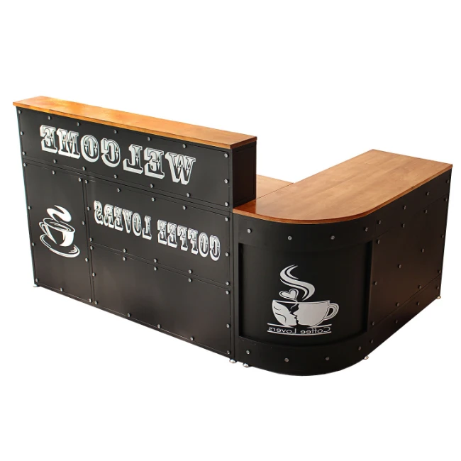 Luxury Coffee Shop Reception Desk Front Door Bar Table Cashcounter