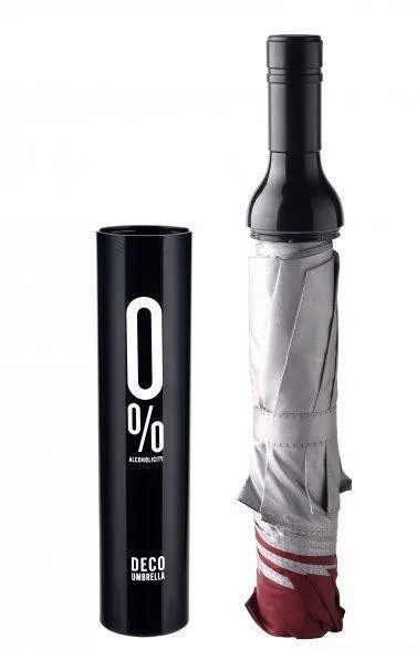 Customized Logo More Pattern Three-folding Rain Umbrella Wine Bottles Umbrella With Sivler Coating Fashion Creative Gift agent