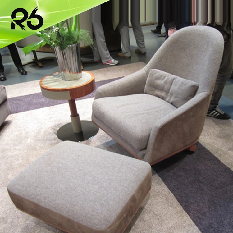 Moderno Tela Suave Mecedora Sofá Silla Con Rotación Taburete Del Pie