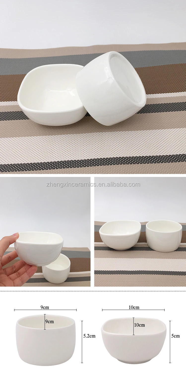 White Square Small Ceramic Sauce Bowl For Restaurant - Buy Sauce Bowl ...