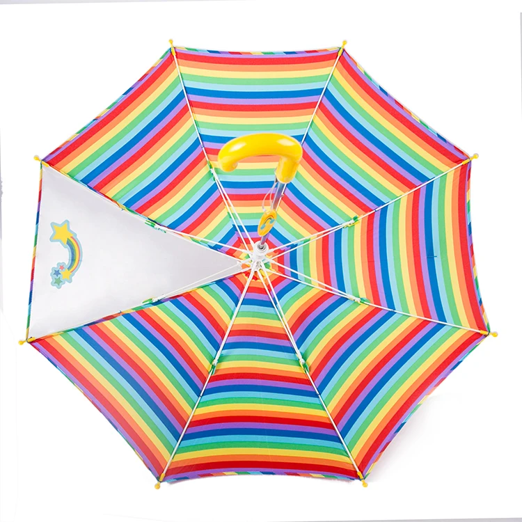 wholesale custom 190T pongee colorful windproof 17inch 8k manual j handle golf rainbow umbrella
