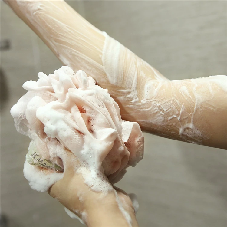 Creative design body care easily available novely pe mesh bath sponge