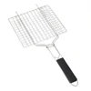 Outdoor Picnic BBQ Fish Meat Grill Stainless Steel Net Mesh Wire Clamp