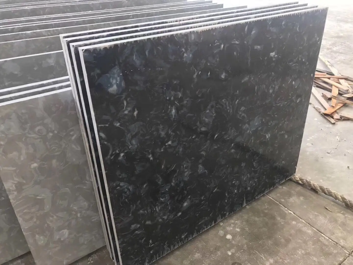 Fake stone blue pearl quartz stone tile