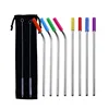 Food Grade 215mm 265mm 304 Stainless Steel Straws Straight Bend Reusable Metal Drinking Straws