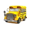 American Metal Handmade Crafts School Bus Model Home Decor Ornaments Furnishing Articles(Yellow Color)