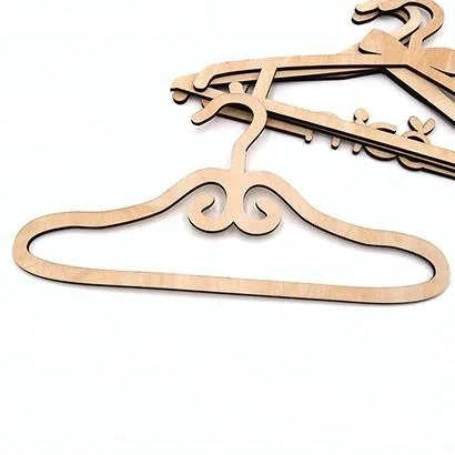 Laser Cut Wood Custom antique wood coat hangers kids wood coat hanger