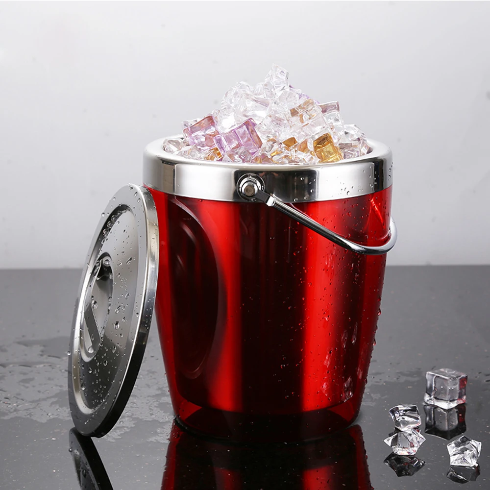 8 l 不锈钢便携式啤酒冰桶香槟冷藏桶带盖