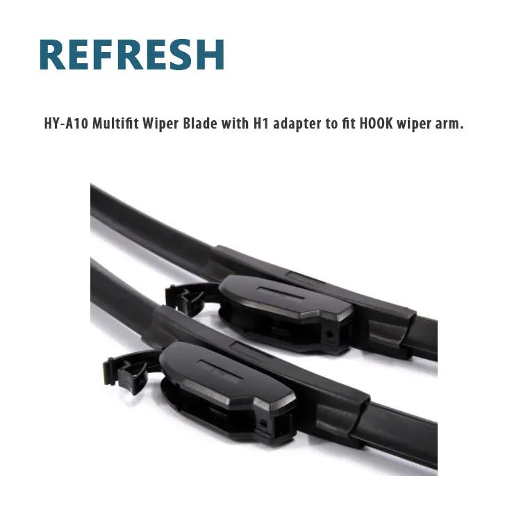 Multifit Flat Wiper Blades/side Pin Tab,Push Button And