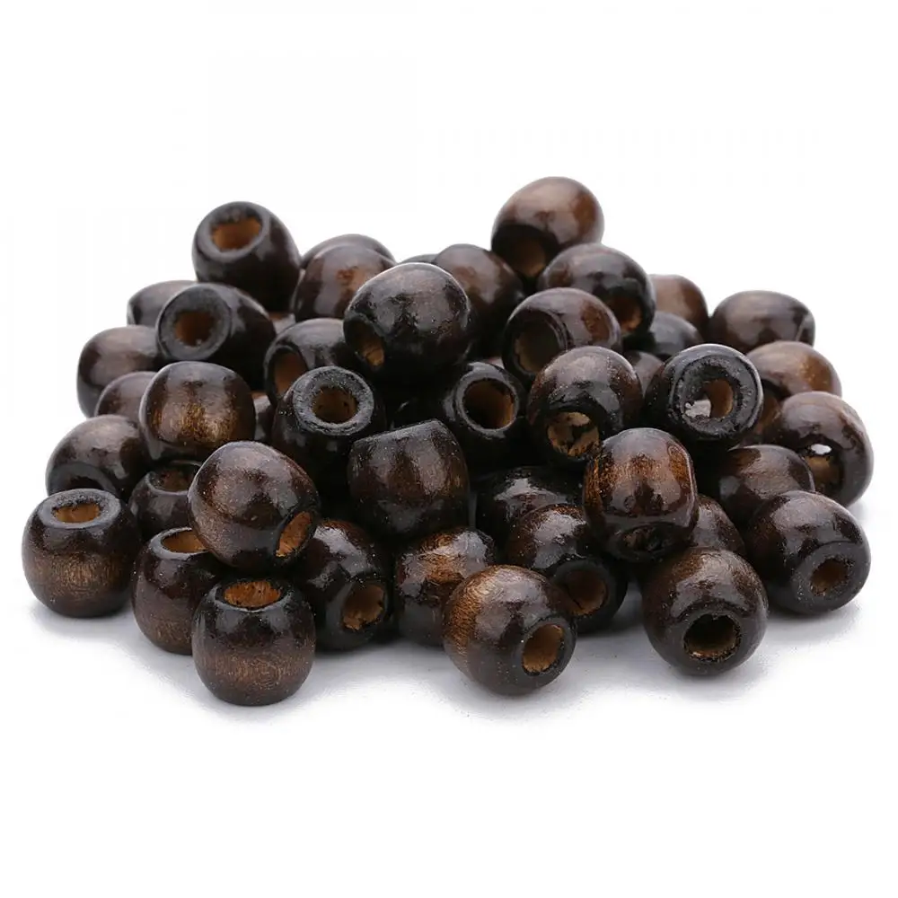New jewelry beads 100PCS Natural Wood Beads with Large Hole Beads for Hair, Art, Jewelry Making Finding