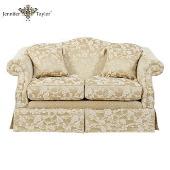 Living Room Furniture 2 Seater Couch An Fl Jacquard Pink Upholstery Loveseat Sofa