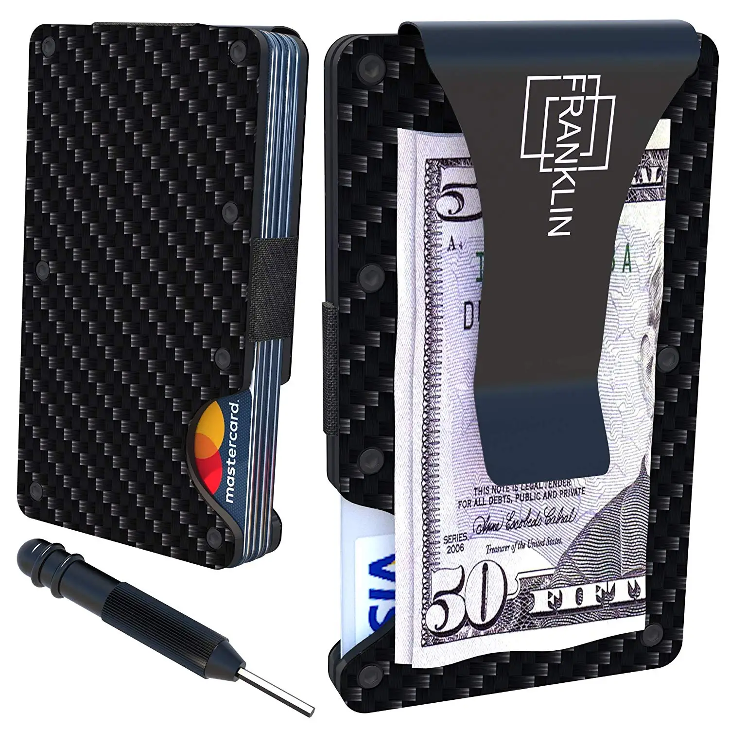 Buy Minimalist Carbon Fiber Slim Wallet Money Clip - 