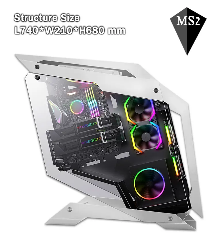 Powercase Hot Selling ATX  gaming case New Design Amazing Cougar Conqueror Tower Desktop Pc Computer Case Gaming Pc Case