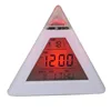7 colors changed night lighting Digital Thermometer triangle digital clock led