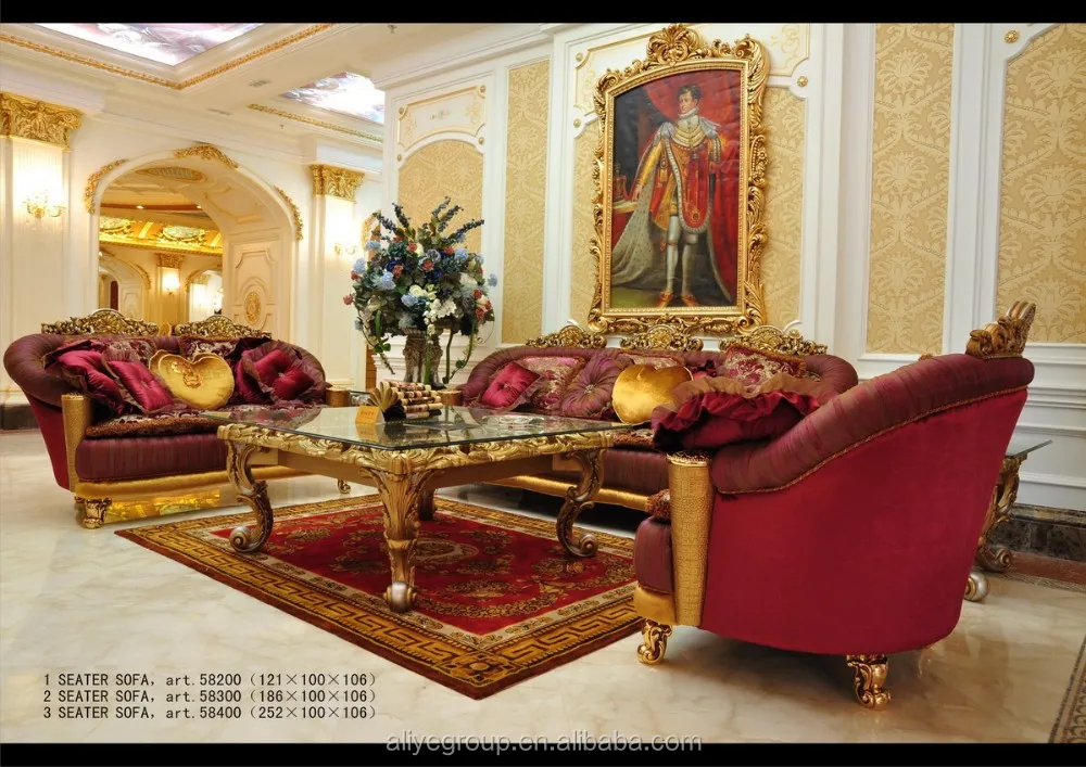 Art1101 Luxury French Baroque Style Golden Living Room Sofa Set Art1101 Luxury French Baroque Style Golden Living Room Sofa Set Clic Royal Fabric Palace Furniture