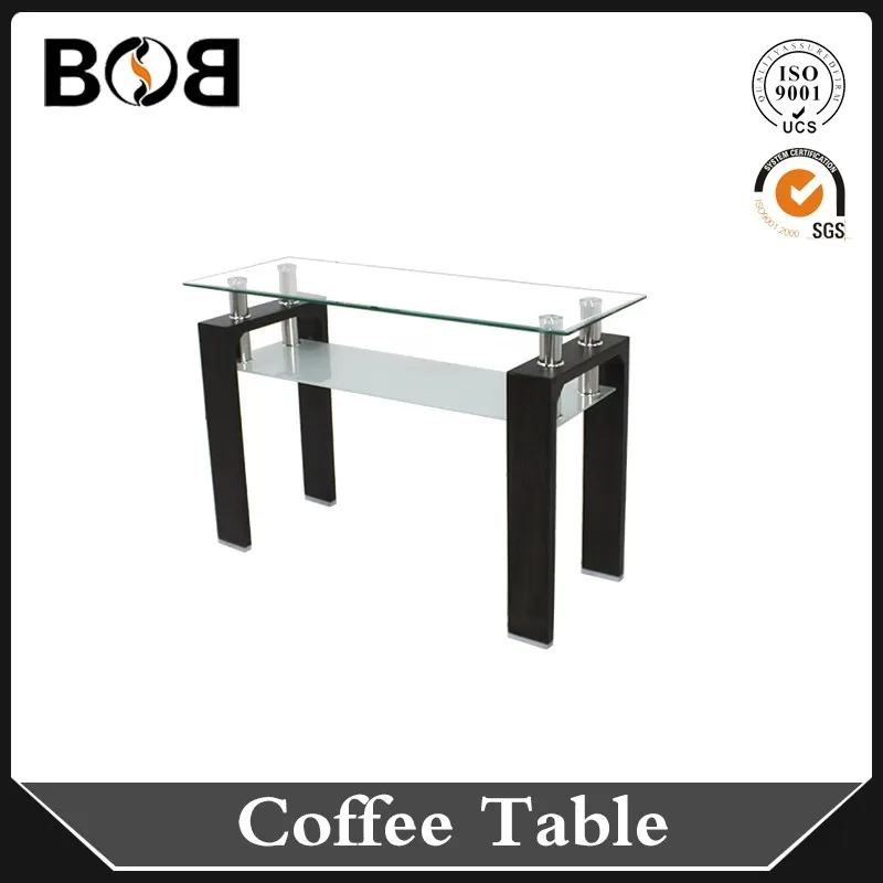 High quality morden furniture coffee table used in living room made by 8mm tempered glass top and 10mm base with MDF LEG