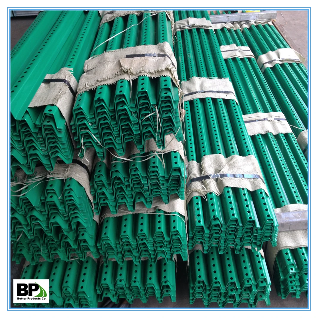 Green Powder Coated fence posts | Steel U channel | U tubes for Orchards