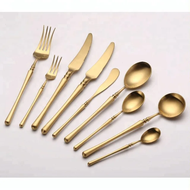 18/10 gold silver flatware golden spoon cutlery