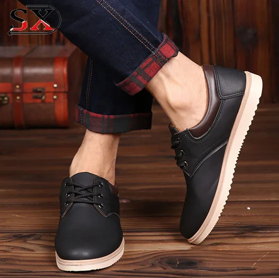 Men Black Coffee Sneaker Running Shoes Pu Leather Shoes Man - Buy ...