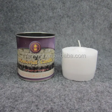 Vela Conmemorativa En Lata Para Yahrzeit Y Yom Kippur Buy Vela Judia Vela Religiosa Vela Memorial Product On Alibaba Com