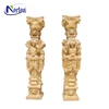 Factory price sale garden stone carved decorative greek columns Henan yellow stone pillar with lady statue