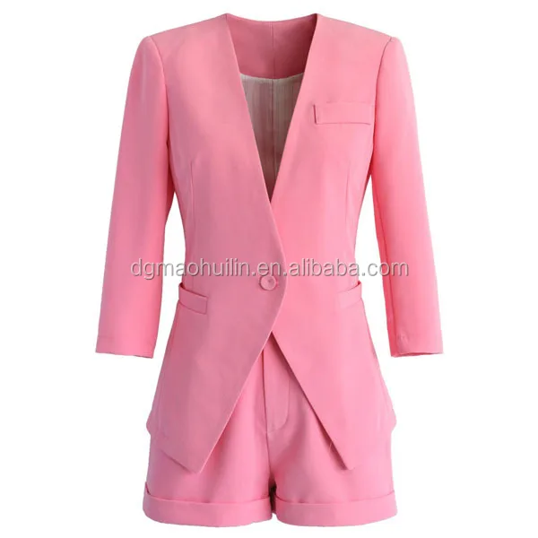 pink blazer with shorts