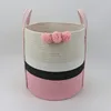 Essentials collapsible large rope pom pom basket empty gift basket
