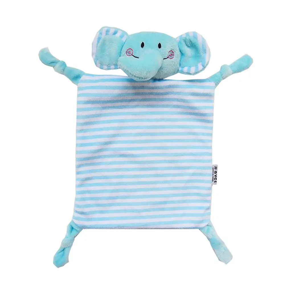 INCHANT Security Blanket Toy - Soft Animal Blankie For Child - Stuffed Plush Blanket Best Gift For Baby, Blue Elephant