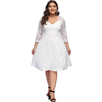 white lace dress for plus size
