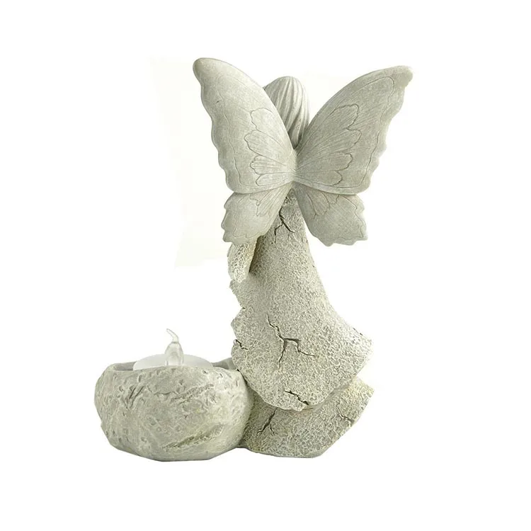 Holding bird angel figurine decorations with LED candle holder