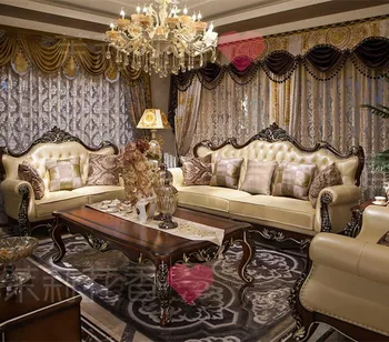 New Luxury Wood Sofa Set Clic Design Carving Charming New Luxury Wood Sofa Set Clic Design Carving Charming Leather Sofas