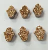 Wholesale Natural Agate Druzy Hand Hamsa Cut Natural Rough Stone Beads for Pendants