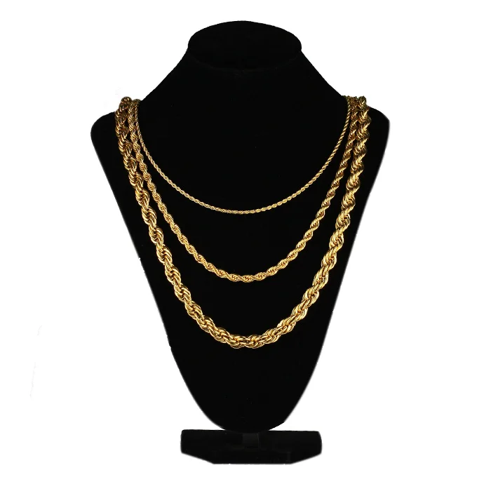 Missjewelry Wholesale Hip Hop Style 14k 18k Solid Gold Plated Rope Chain For Mens - Buy 14k ...