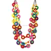 Mix colors Africa wooden coconut shell necklace handmade jewelry fashion girl