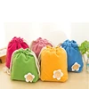 Factory direct flower drawstring drawstring bag, pouch bags creative candy-colored flannel