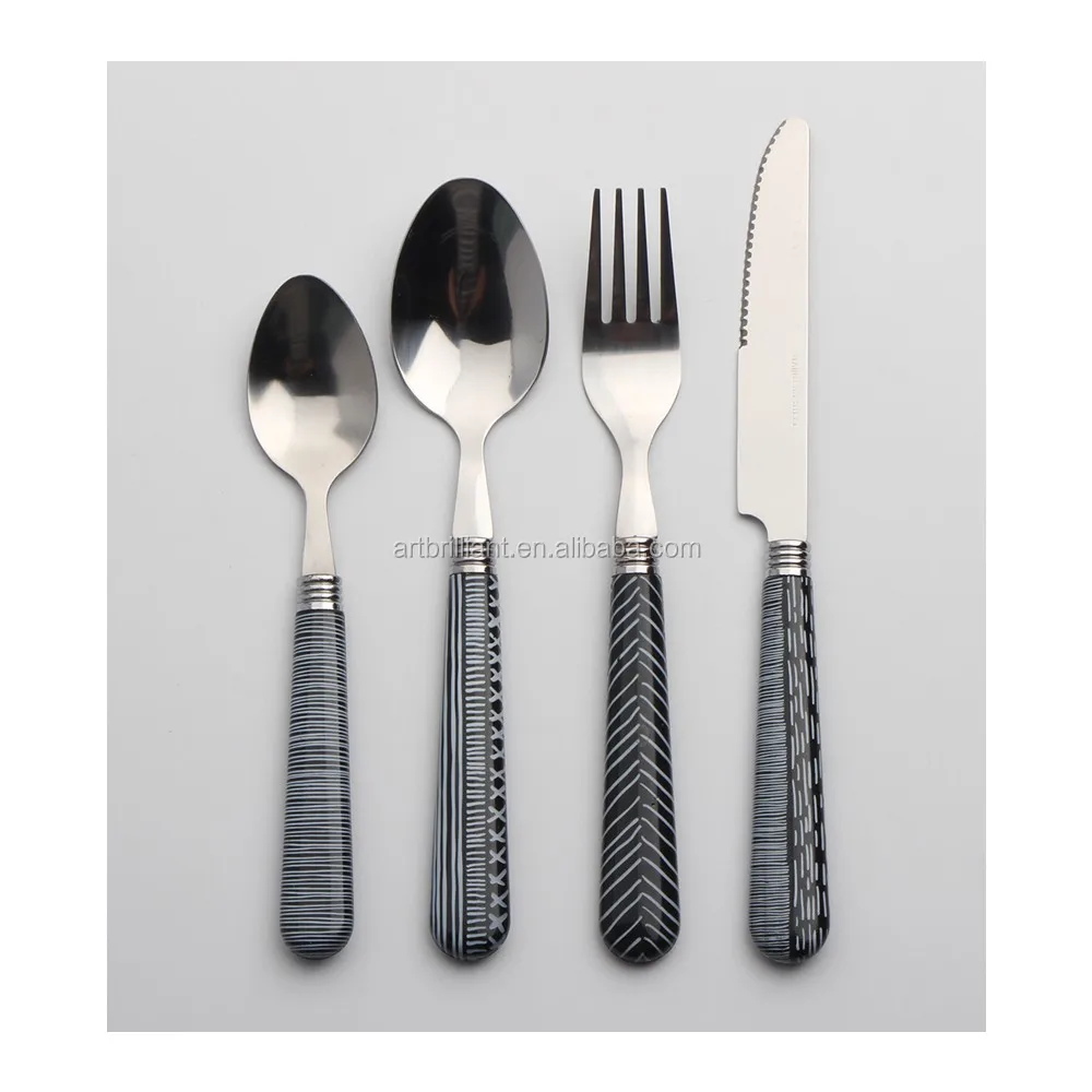 20pcs Set Hanging Plastic Handle Cutlery With Silver Rivet Buy