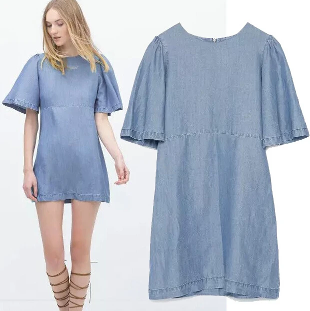 womens denim shift dress