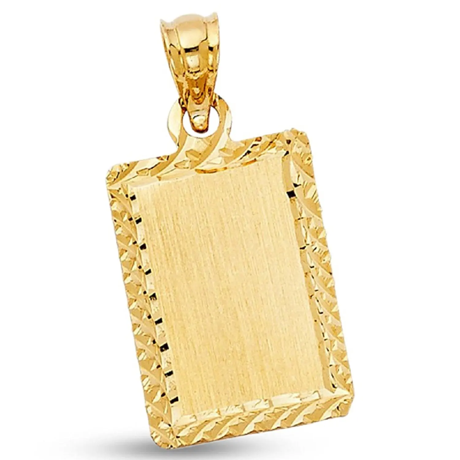 925 Sterling Silver Polished .027 Gauge Engravable Dog Tag Charm Pendant 26mm x 13mm