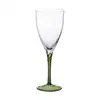 Household products LFGB 13oz Swirl Optics Red Wine glass with Green stem and foot