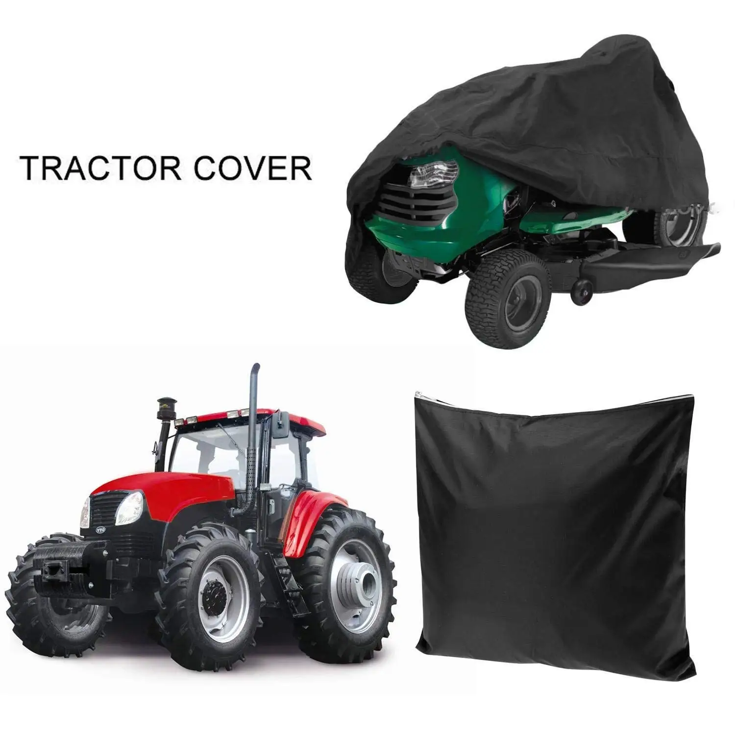 Leoneva Black 54-Inch Waterproof Tractor Cover, Riding Lawn Mower Cover for Garden Yard (Black)